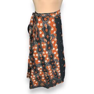 Elegant Black and Orange Maxi Skirt